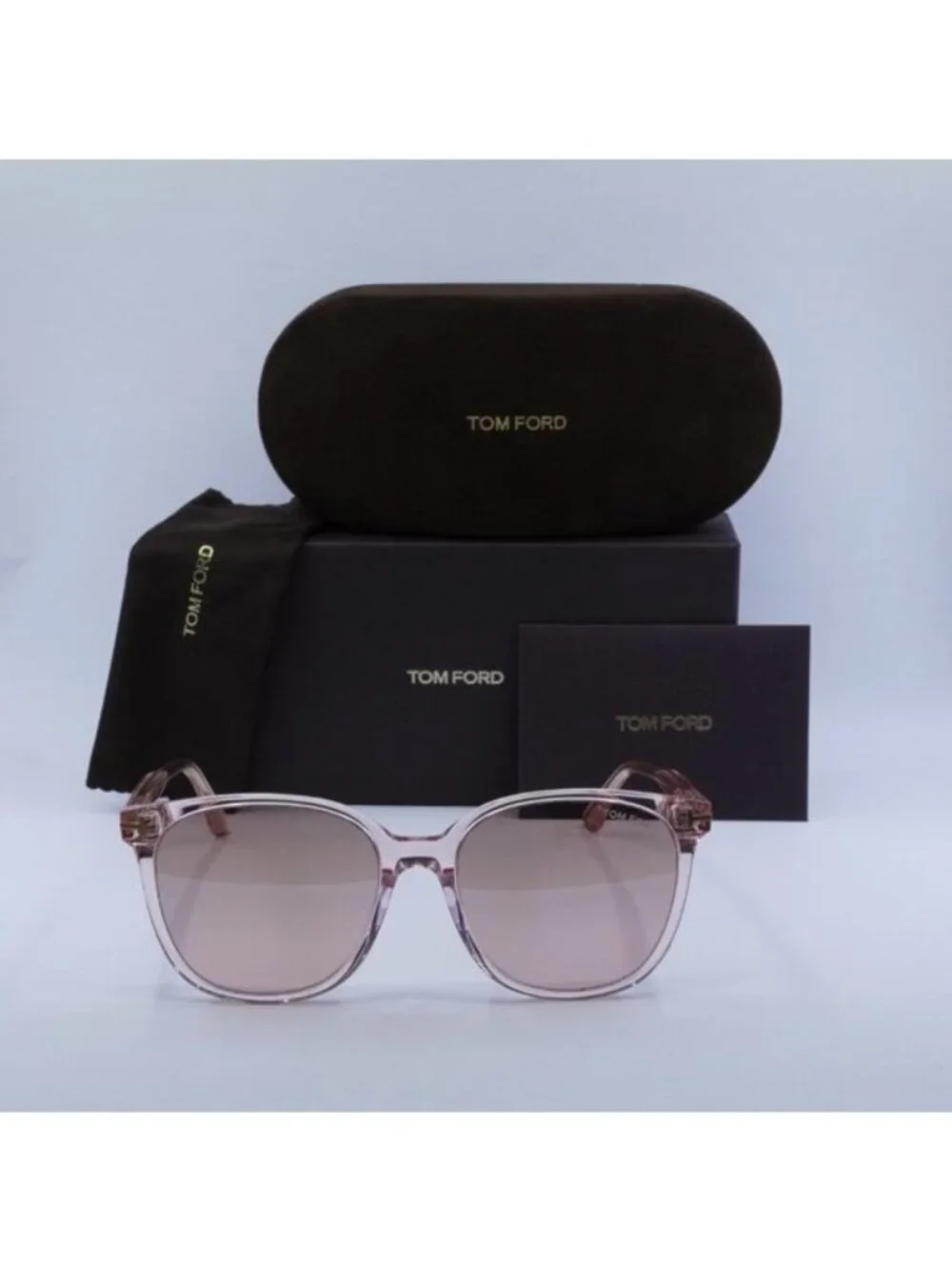 Tom Ford FT0972-K 72G Square Sunglasses – Transparent Pink
